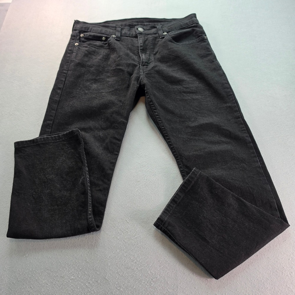 Levis 502 Regular Taper Jeans Mens W33 L30 Black Denim Pants 29507-0001